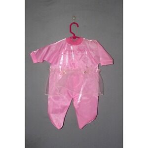 Vtg Baby Girl NOS Spin-Offs Doe Spun Organza Pink Sleeper + Headband 3-6 mos USA